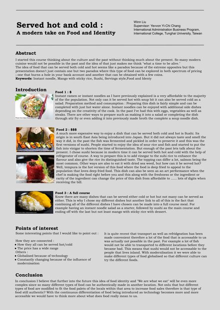 Served Hot and Cold: A Modern Take on Food and Identity