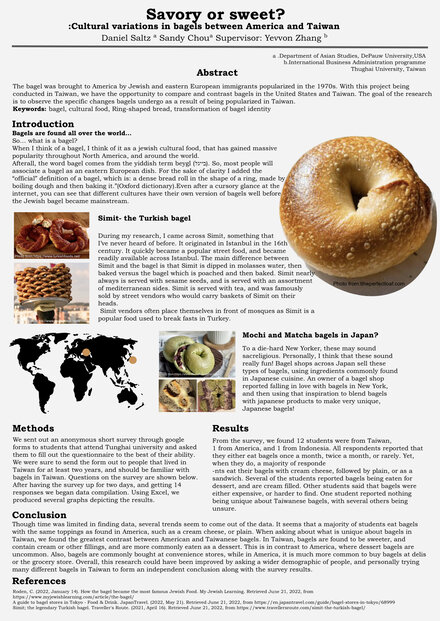 Savory or Sweet? Cultural Variations in Bagels between America and Taiwan