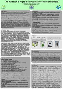 The Utilization of Algae as an Alternative Source of Biodiesel
