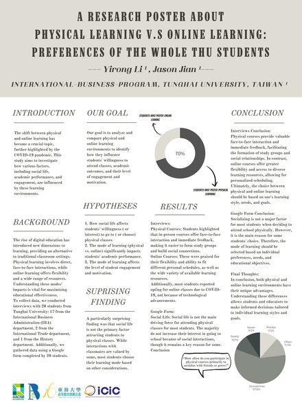 Physical Learning vs. Online Learning: Preferences of THU Students