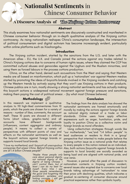 Chinese Nationalism Sentiments on Xinjiang Cotton Incident