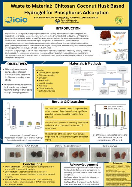 Chitosan-Coconut Husk Based Dried Hydrogel for Phosphorus Adsorption