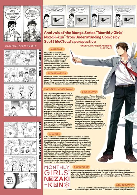 Analysis of the Manga Series “Monthly Girls' Nozaki-kun” from Understanding Comics by Scott McCloud’s perspective
